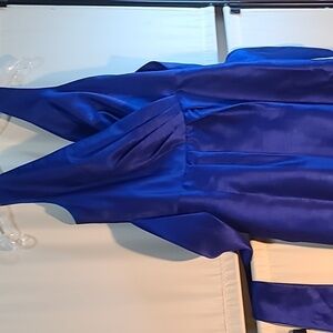 Nwot Alfred Sung Size 6 Off the sleeveless Satin Gown Royal Blue